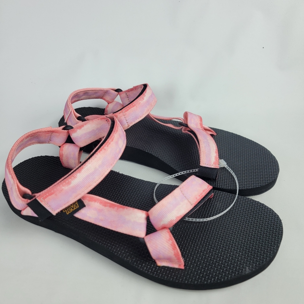 Teva Original Sport Flat Sandals Light Pink Lavender Tie Dye Strappy Women Sz 11